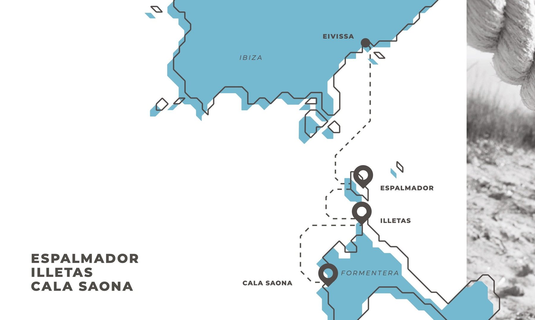 Western Formentera route map
